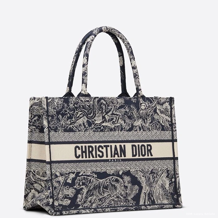 Cheap Blue Book Jouy Toile Motif Navy Canvas Dior Tote De 0815 Luxury